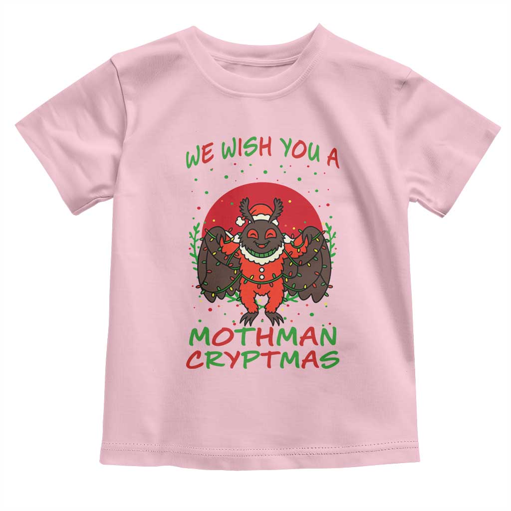 Mothman Christmas Toddler T Shirt We Wish You A Mothman Cryptmas Funny Christmas Gift - Wonder Print Shop