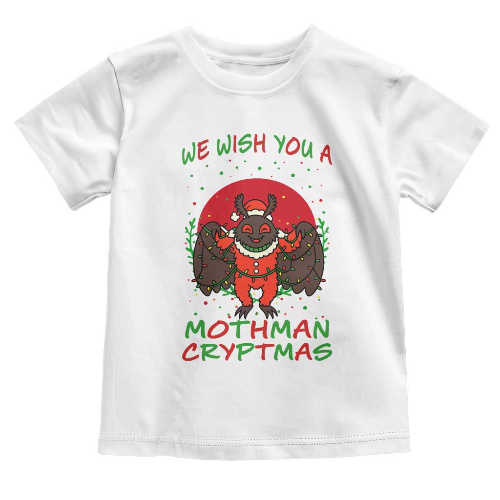 Mothman Christmas Toddler T Shirt We Wish You A Mothman Cryptmas Funny Christmas Gift - Wonder Print Shop