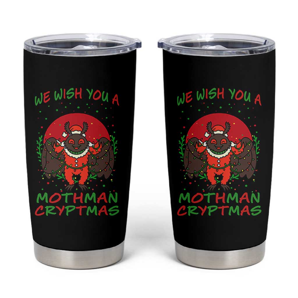 Mothman Christmas Tumbler Cup We Wish You A Mothman Cryptmas Funny Christmas Gift