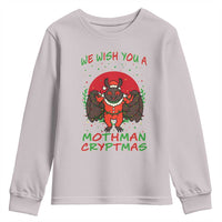 Mothman Christmas Youth Sweatshirt We Wish You A Mothman Cryptmas Funny Christmas Gift - Wonder Print Shop