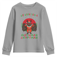 Mothman Christmas Youth Sweatshirt We Wish You A Mothman Cryptmas Funny Christmas Gift - Wonder Print Shop