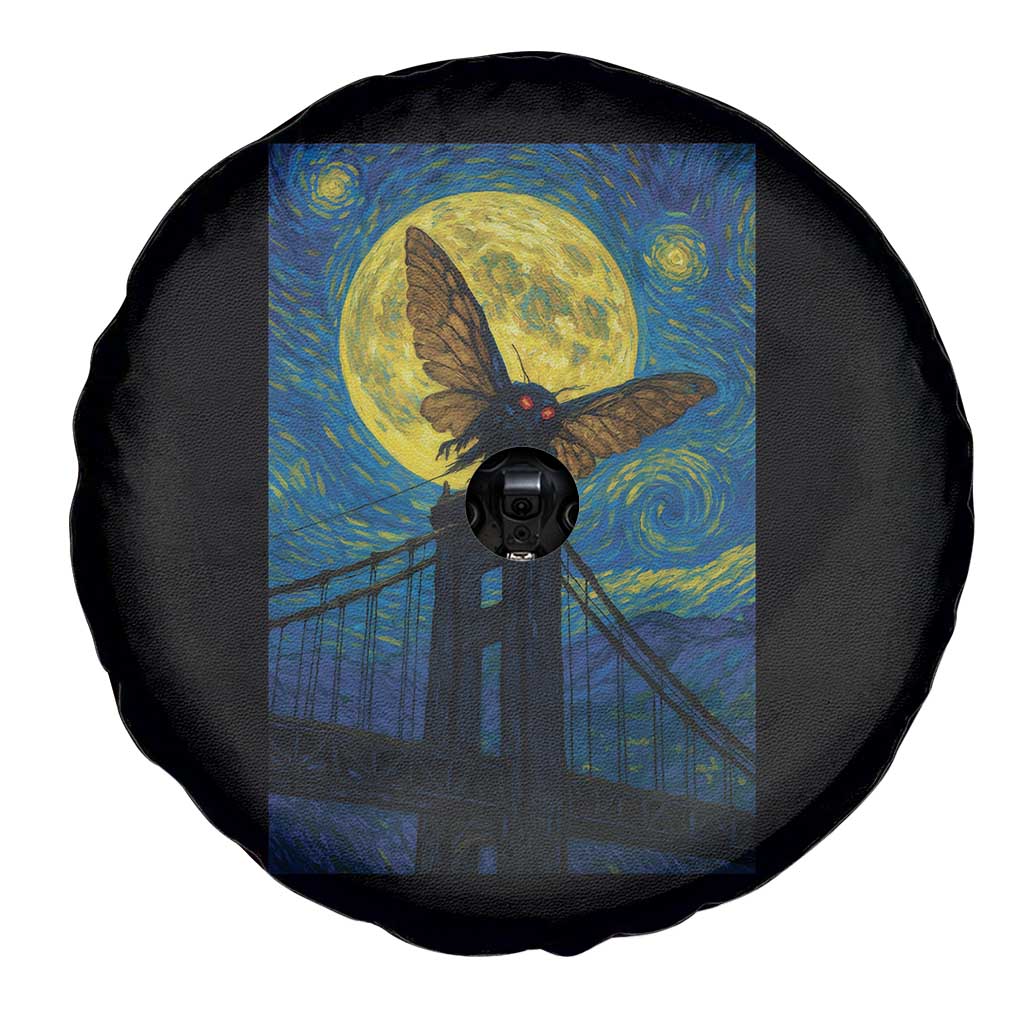 Mothman Starry Night Spare Tire Cover Van Gogh Cryptid Gift - Wonder Print Shop