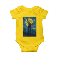 Mothman Starry Night Baby Onesie Van Gogh Cryptid Gift - Wonder Print Shop