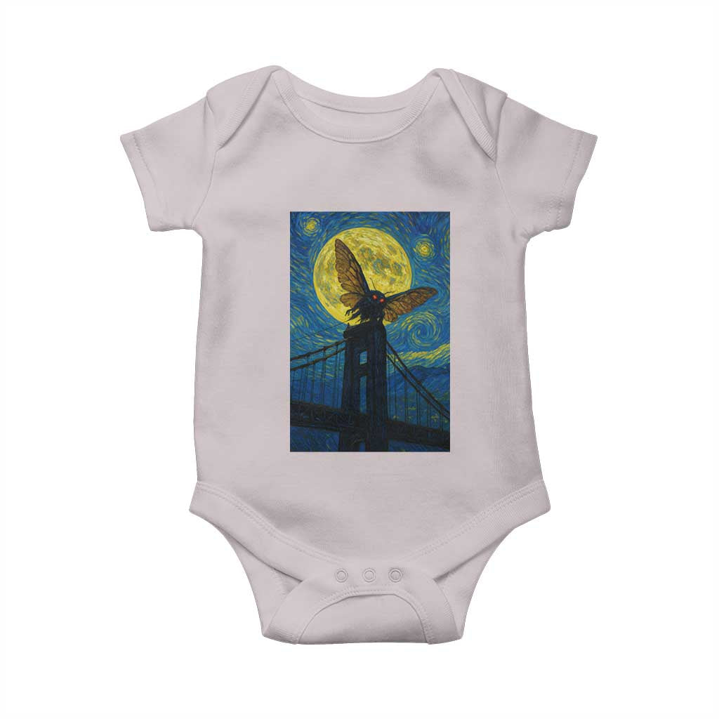 Mothman Starry Night Baby Onesie Van Gogh Cryptid Gift - Wonder Print Shop