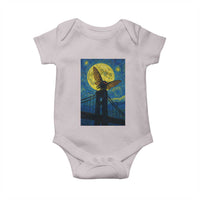 Mothman Starry Night Baby Onesie Van Gogh Cryptid Gift - Wonder Print Shop