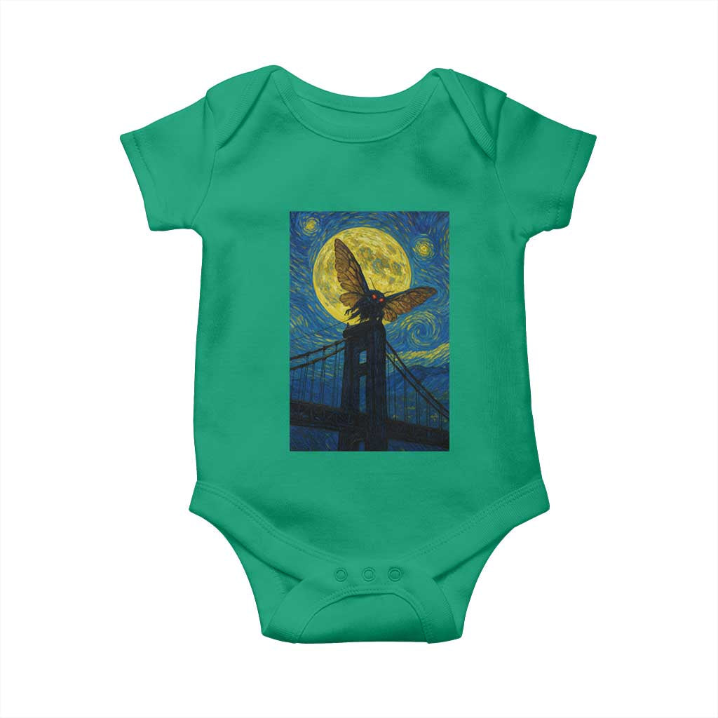Mothman Starry Night Baby Onesie Van Gogh Cryptid Gift - Wonder Print Shop