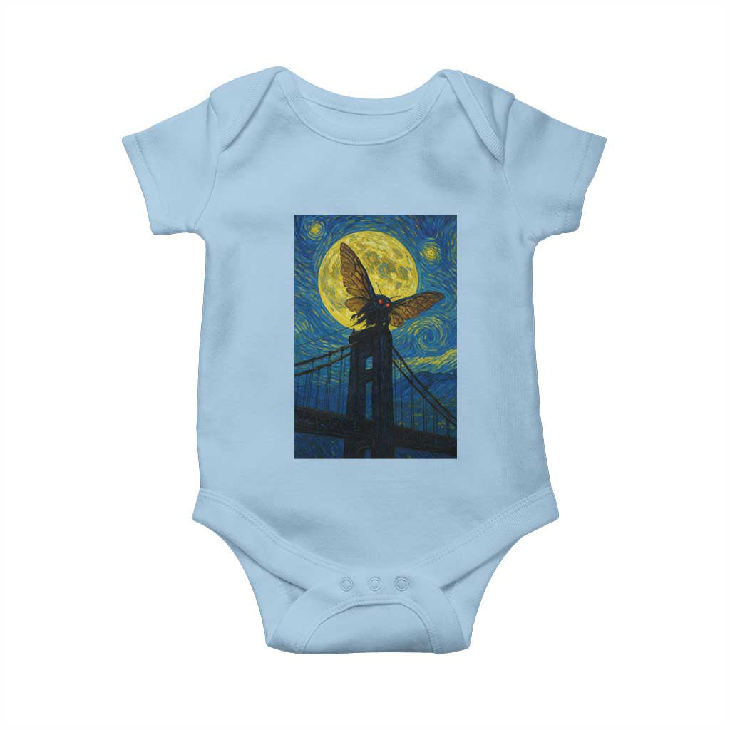 Mothman Starry Night Baby Onesie Van Gogh Cryptid Gift - Wonder Print Shop