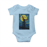 Mothman Starry Night Baby Onesie Van Gogh Cryptid Gift - Wonder Print Shop