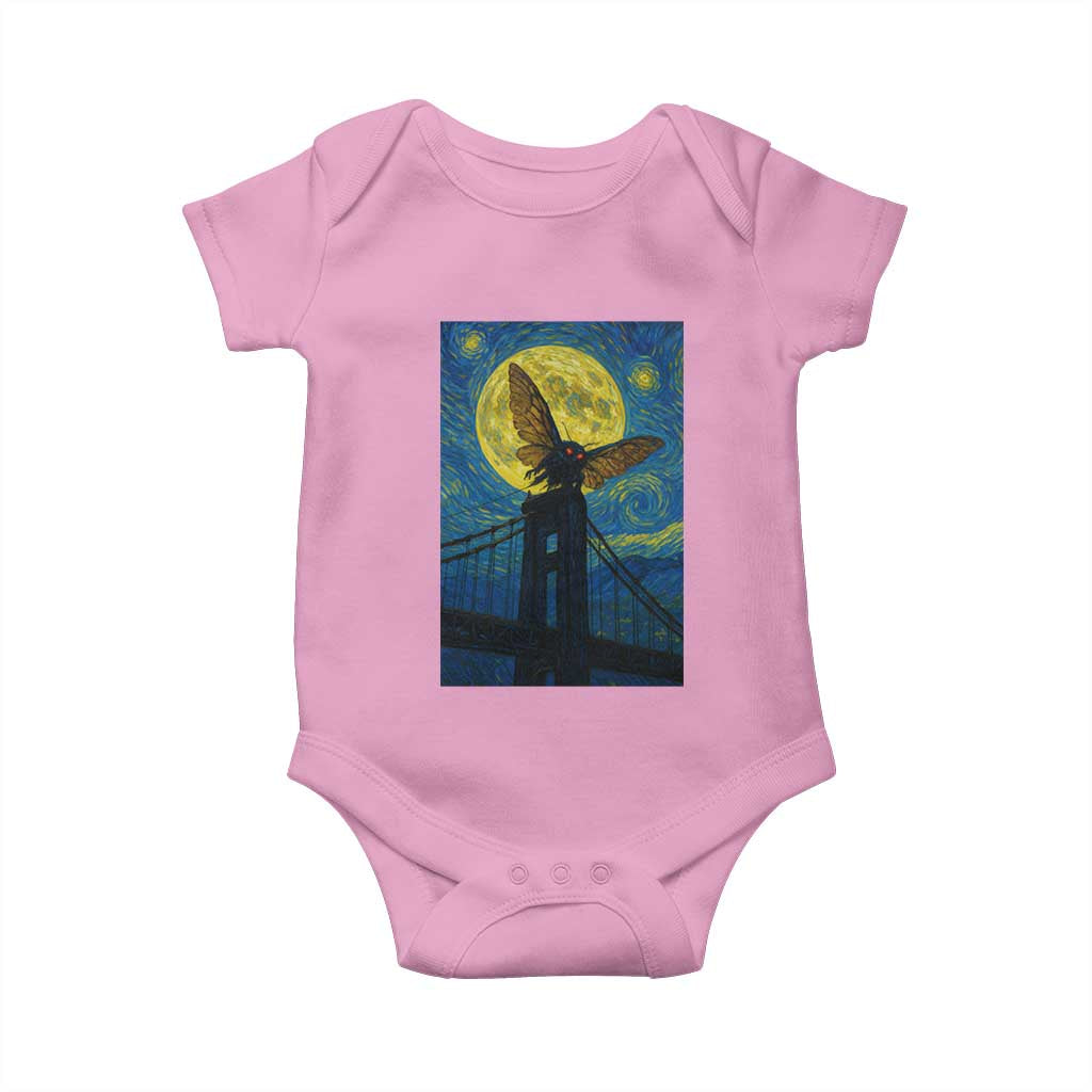 Mothman Starry Night Baby Onesie Van Gogh Cryptid Gift - Wonder Print Shop