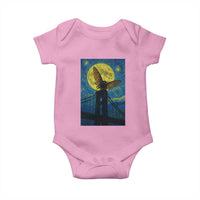 Mothman Starry Night Baby Onesie Van Gogh Cryptid Gift - Wonder Print Shop