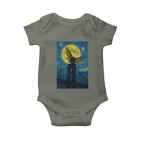 Mothman Starry Night Baby Onesie Van Gogh Cryptid Gift - Wonder Print Shop