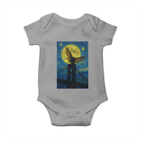 Mothman Starry Night Baby Onesie Van Gogh Cryptid Gift - Wonder Print Shop