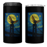 Mothman Starry Night 4 in 1 Can Cooler Tumbler Van Gogh Cryptid Gift