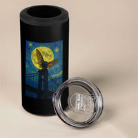 Mothman Starry Night 4 in 1 Can Cooler Tumbler Van Gogh Cryptid Gift