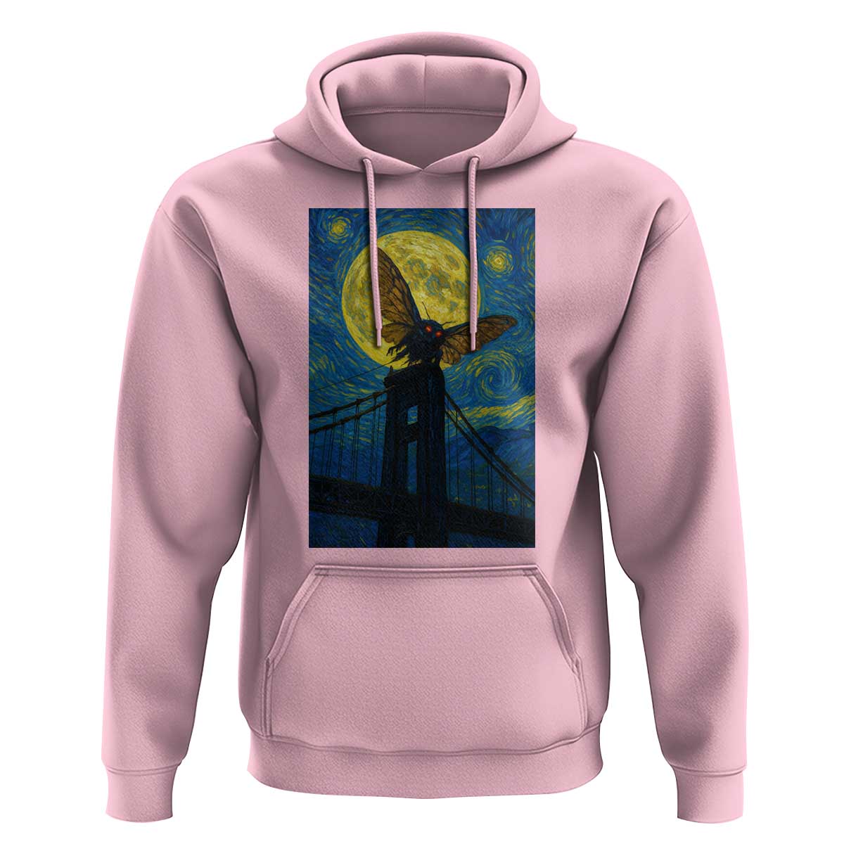 Mothman Starry Night Hoodie Van Gogh Cryptid Gift - Wonder Print Shop