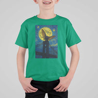 Mothman Starry Night T Shirt For Kid Van Gogh Cryptid Gift - Wonder Print Shop