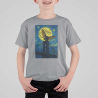 Mothman Starry Night T Shirt For Kid Van Gogh Cryptid Gift - Wonder Print Shop