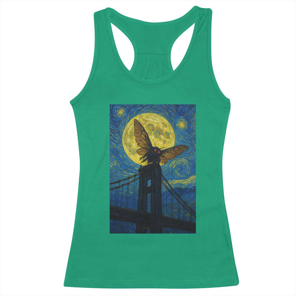 Mothman Starry Night Racerback Tank Top Van Gogh Cryptid Gift - Wonder Print Shop