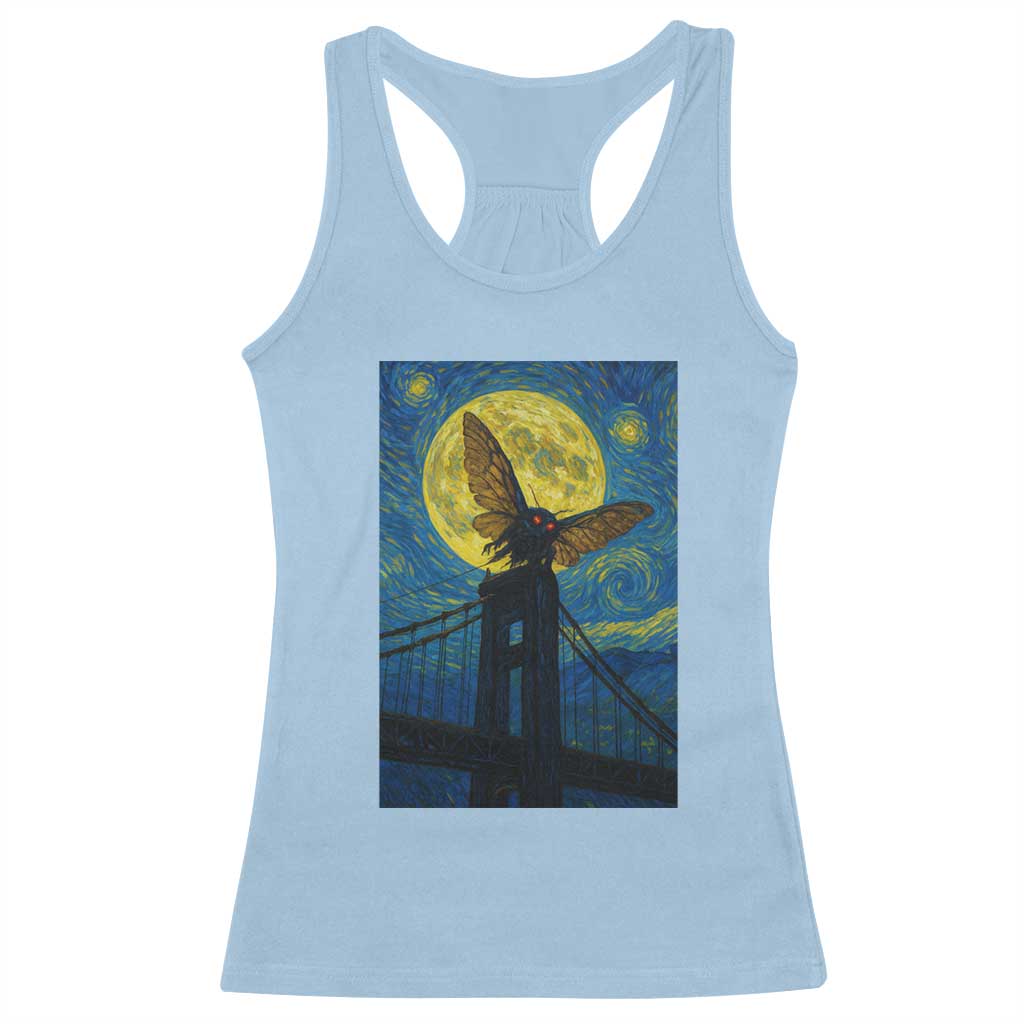 Mothman Starry Night Racerback Tank Top Van Gogh Cryptid Gift - Wonder Print Shop