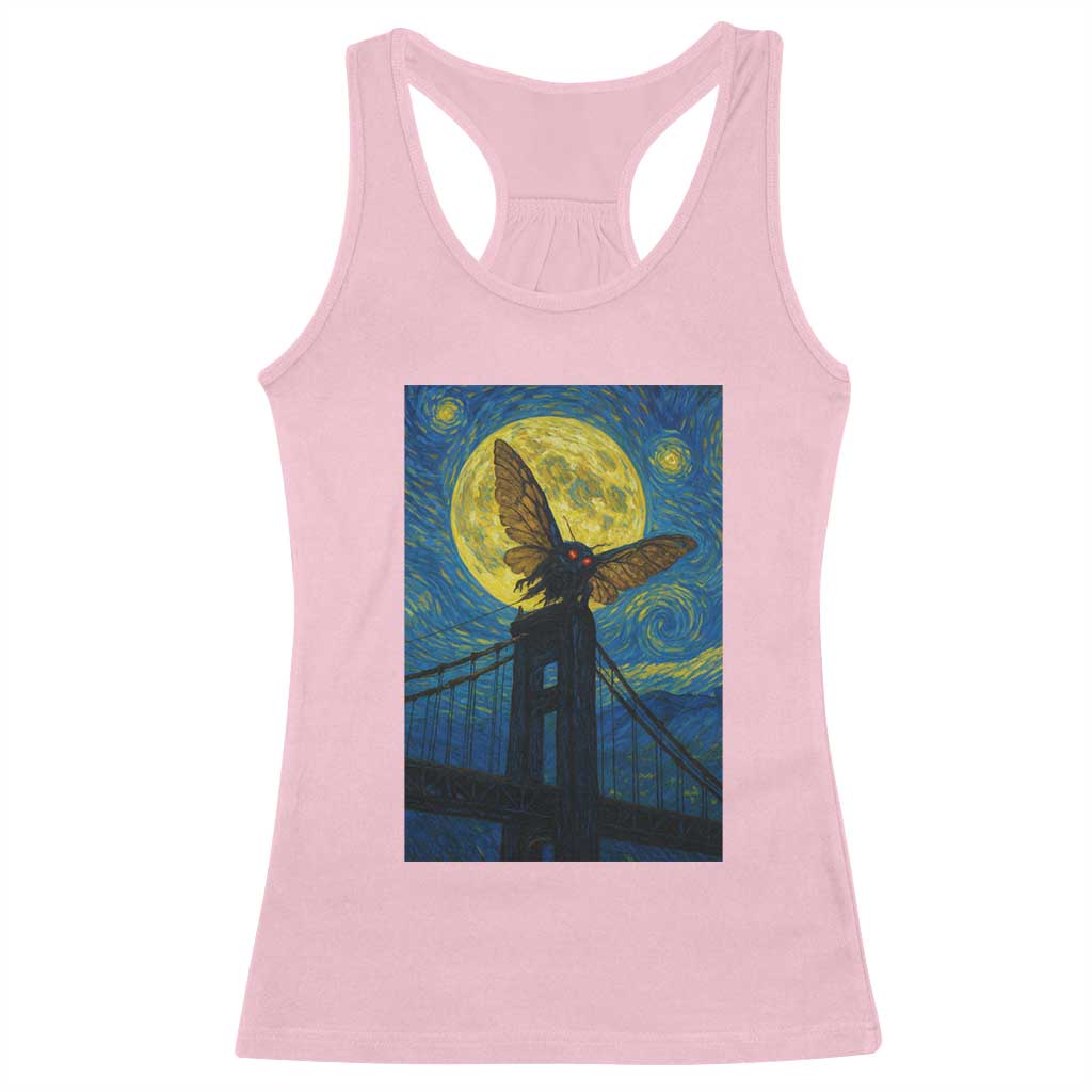 Mothman Starry Night Racerback Tank Top Van Gogh Cryptid Gift - Wonder Print Shop