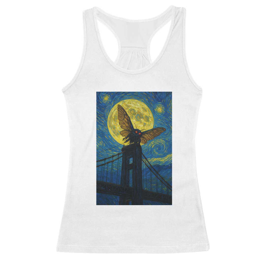 Mothman Starry Night Racerback Tank Top Van Gogh Cryptid Gift - Wonder Print Shop