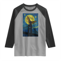 Mothman Starry Night Raglan Shirt Van Gogh Cryptid Gift - Wonder Print Shop