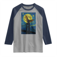 Mothman Starry Night Raglan Shirt Van Gogh Cryptid Gift - Wonder Print Shop
