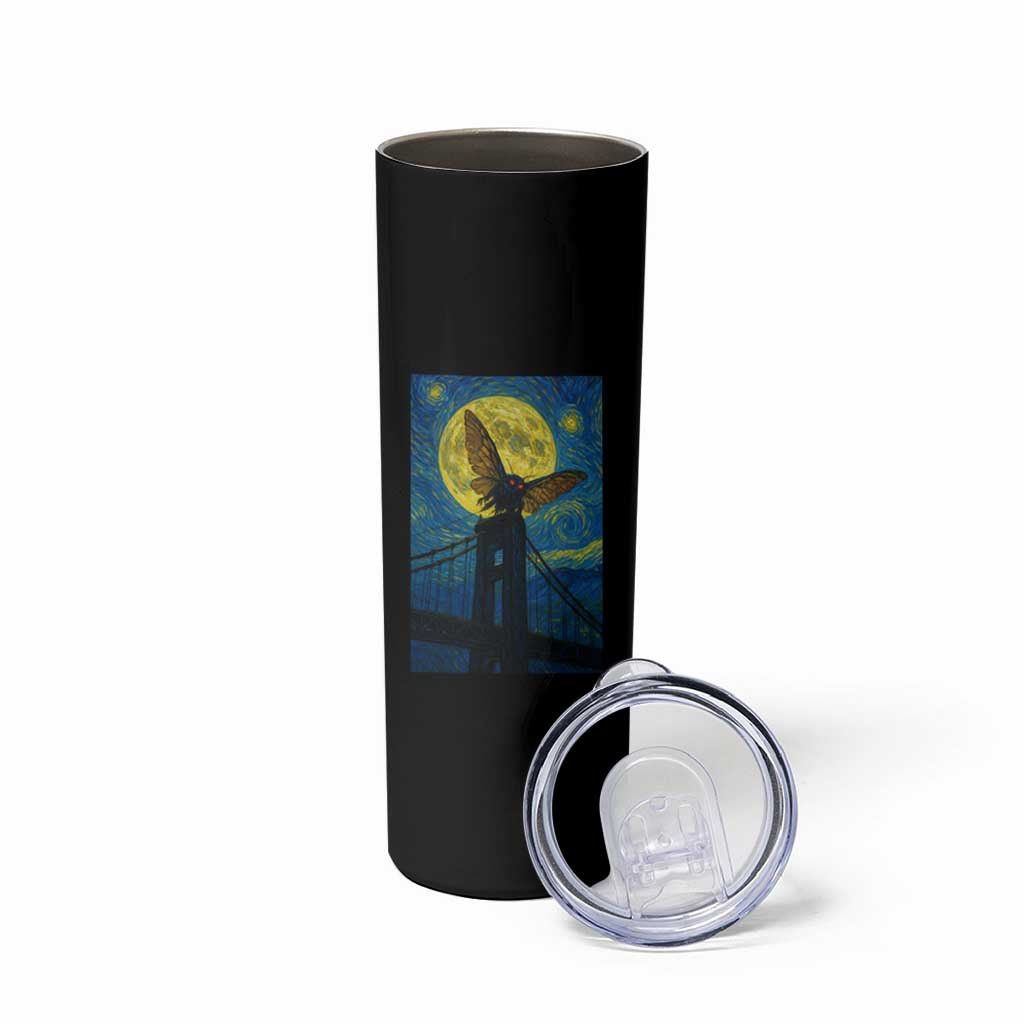 Mothman Starry Night Skinny Tumbler Van Gogh Cryptid Gift