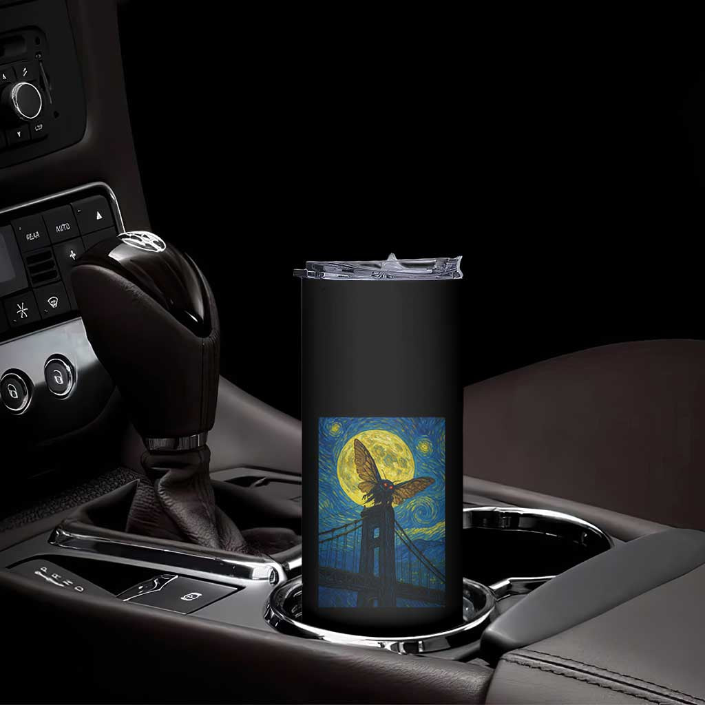 Mothman Starry Night Skinny Tumbler Van Gogh Cryptid Gift