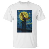 Mothman Starry Night T Shirt Van Gogh Cryptid Gift - Wonder Print Shop