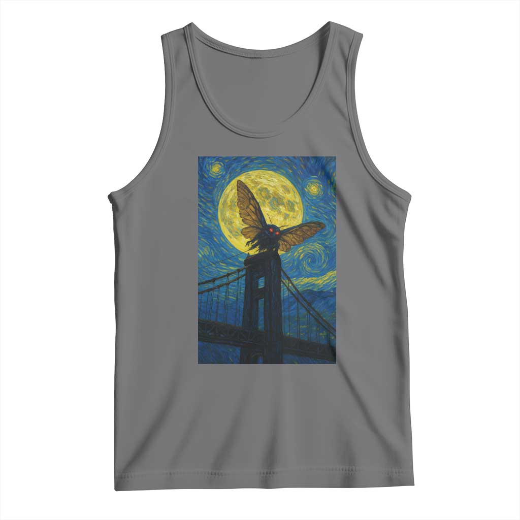 Mothman Starry Night Tank Top Van Gogh Cryptid Gift - Wonder Print Shop