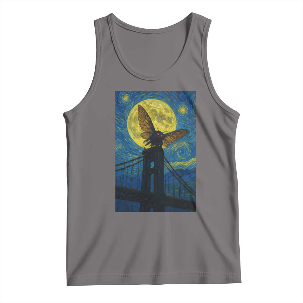 Mothman Starry Night Tank Top Van Gogh Cryptid Gift - Wonder Print Shop