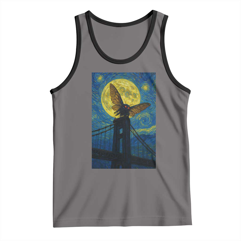 Mothman Starry Night Tank Top Van Gogh Cryptid Gift - Wonder Print Shop