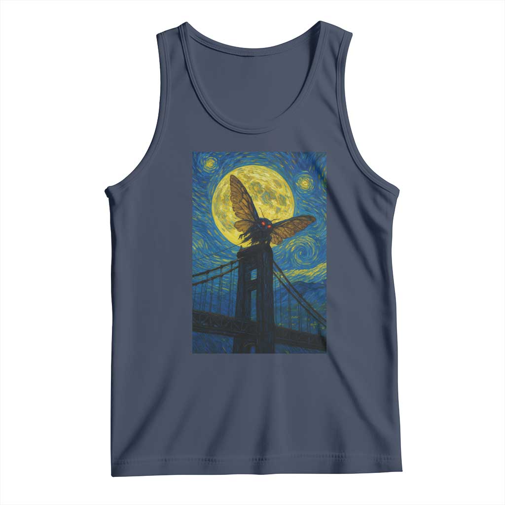Mothman Starry Night Tank Top Van Gogh Cryptid Gift - Wonder Print Shop