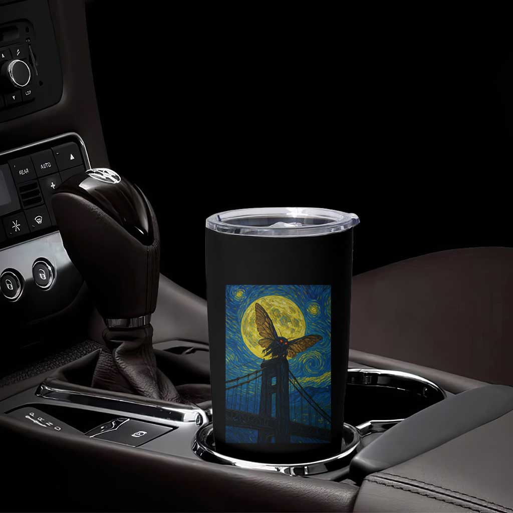 Mothman Starry Night Tumbler Cup Van Gogh Cryptid Gift