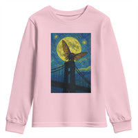 Mothman Starry Night Youth Sweatshirt Van Gogh Cryptid Gift - Wonder Print Shop