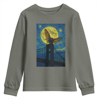 Mothman Starry Night Youth Sweatshirt Van Gogh Cryptid Gift - Wonder Print Shop