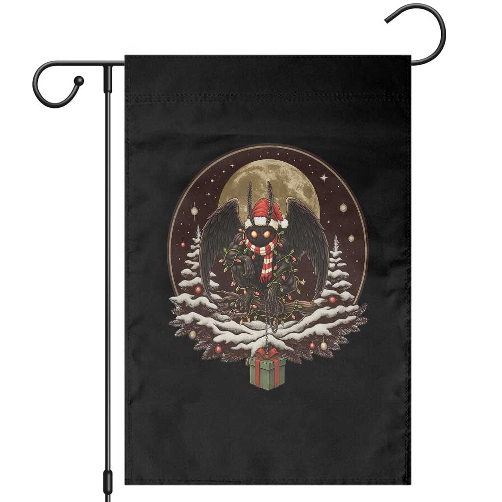 Mothman In Christmas Night Garden Flag Funny Cryptid Gift - Wonder Print Shop