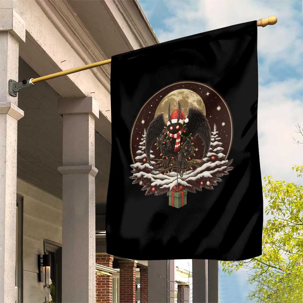 Mothman In Christmas Night Garden Flag Funny Cryptid Gift - Wonder Print Shop