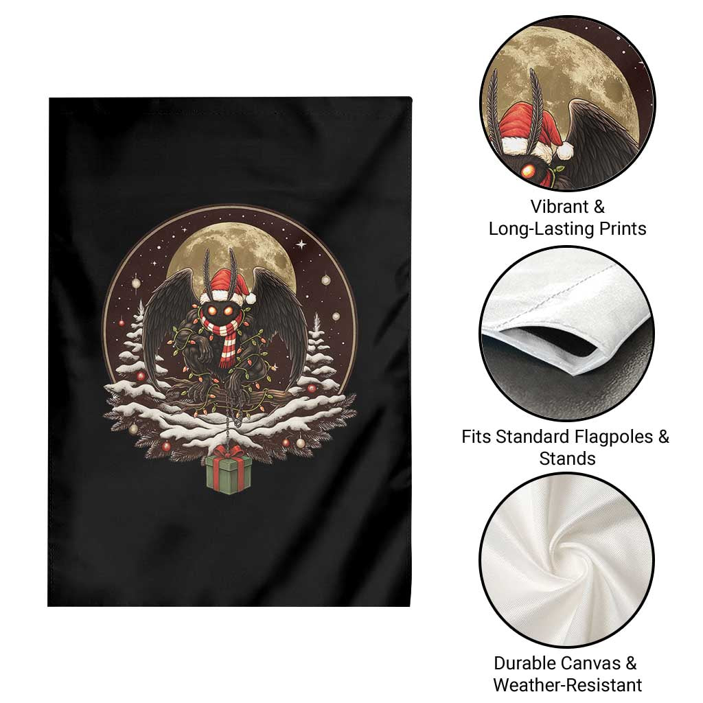 Mothman In Christmas Night Garden Flag Funny Cryptid Gift - Wonder Print Shop