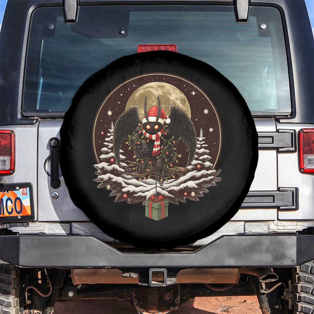 Mothman In Christmas Night Spare Tire Cover Funny Cryptid Gift - Wonder Print Shop