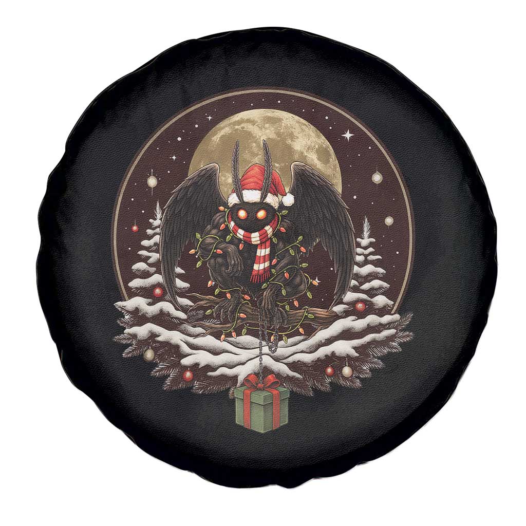 Mothman In Christmas Night Spare Tire Cover Funny Cryptid Gift - Wonder Print Shop