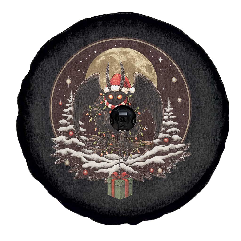 Mothman In Christmas Night Spare Tire Cover Funny Cryptid Gift - Wonder Print Shop