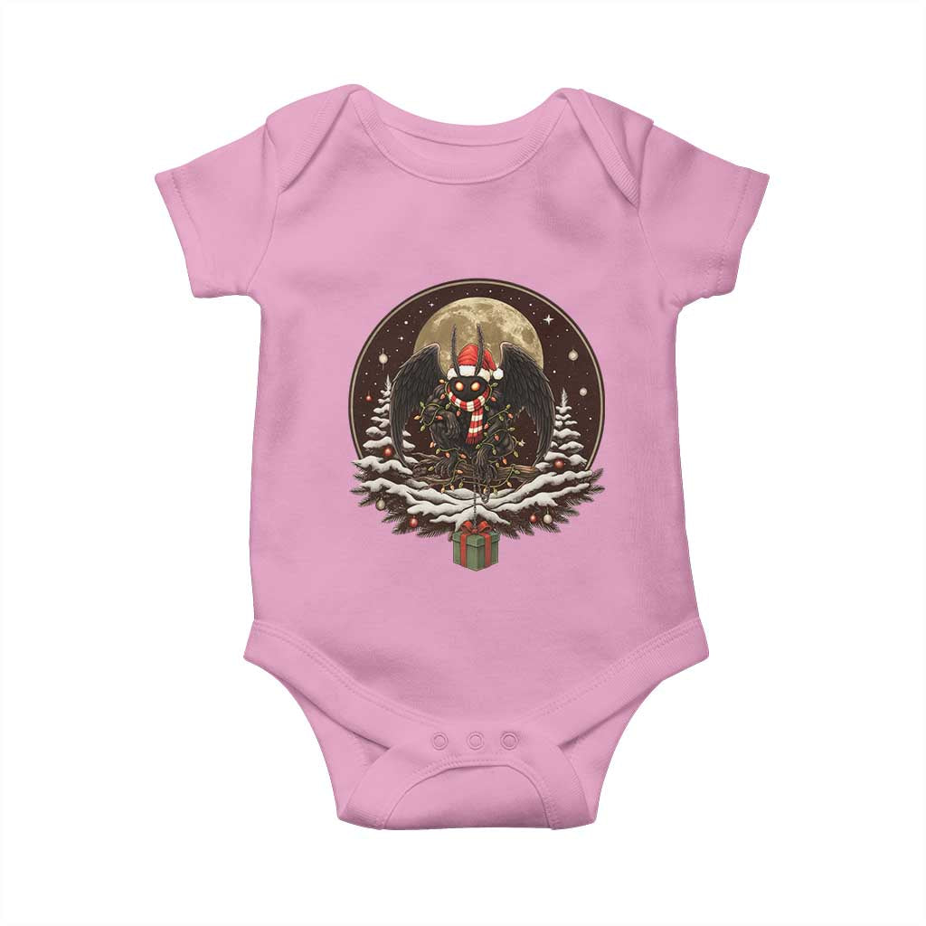 Mothman In Christmas Night Baby Onesie Funny Cryptid Gift - Wonder Print Shop