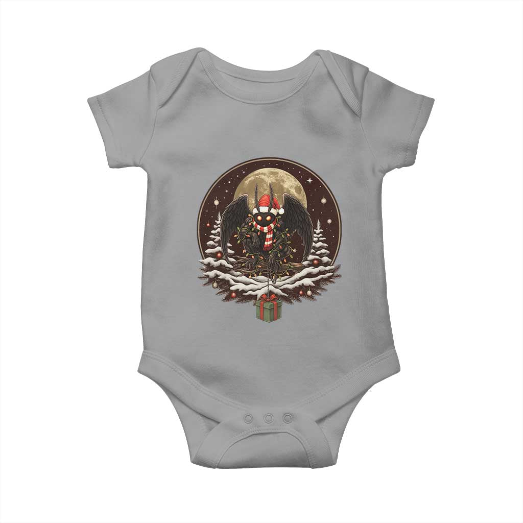 Mothman In Christmas Night Baby Onesie Funny Cryptid Gift - Wonder Print Shop