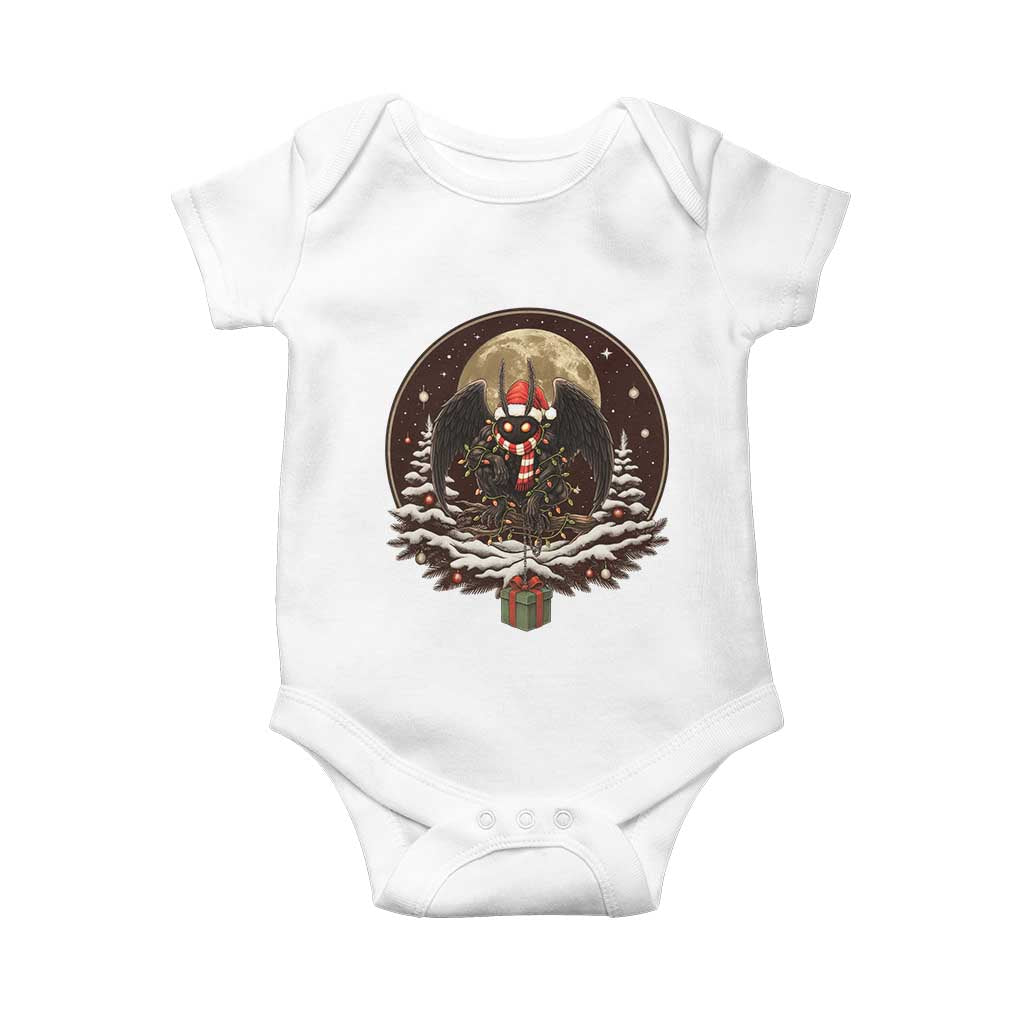 Mothman In Christmas Night Baby Onesie Funny Cryptid Gift - Wonder Print Shop
