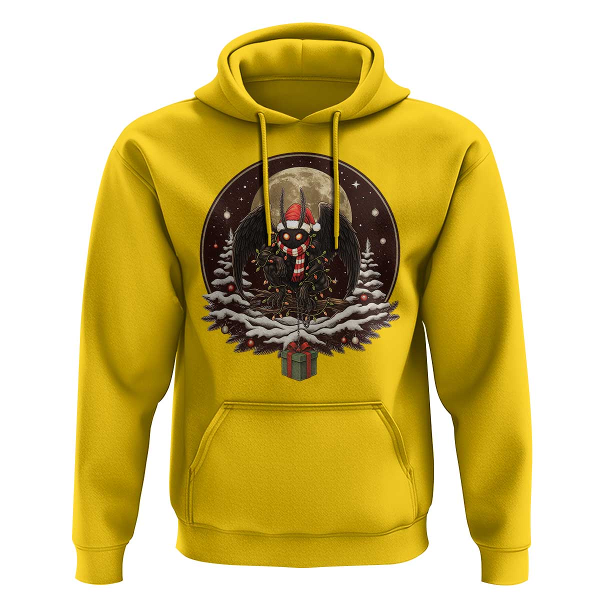 Mothman In Christmas Night Hoodie Funny Cryptid Gift - Wonder Print Shop