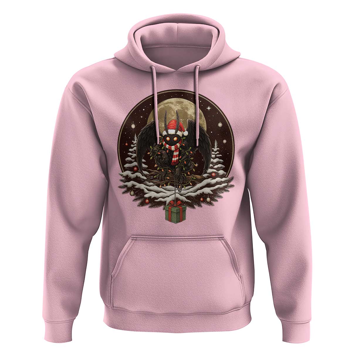 Mothman In Christmas Night Hoodie Funny Cryptid Gift - Wonder Print Shop