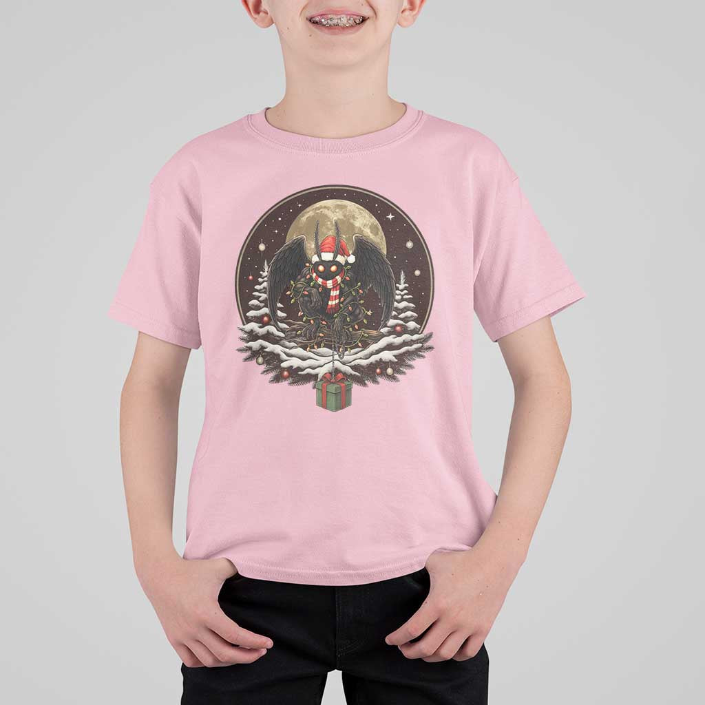 Mothman In Christmas Night T Shirt For Kid Funny Cryptid Gift - Wonder Print Shop