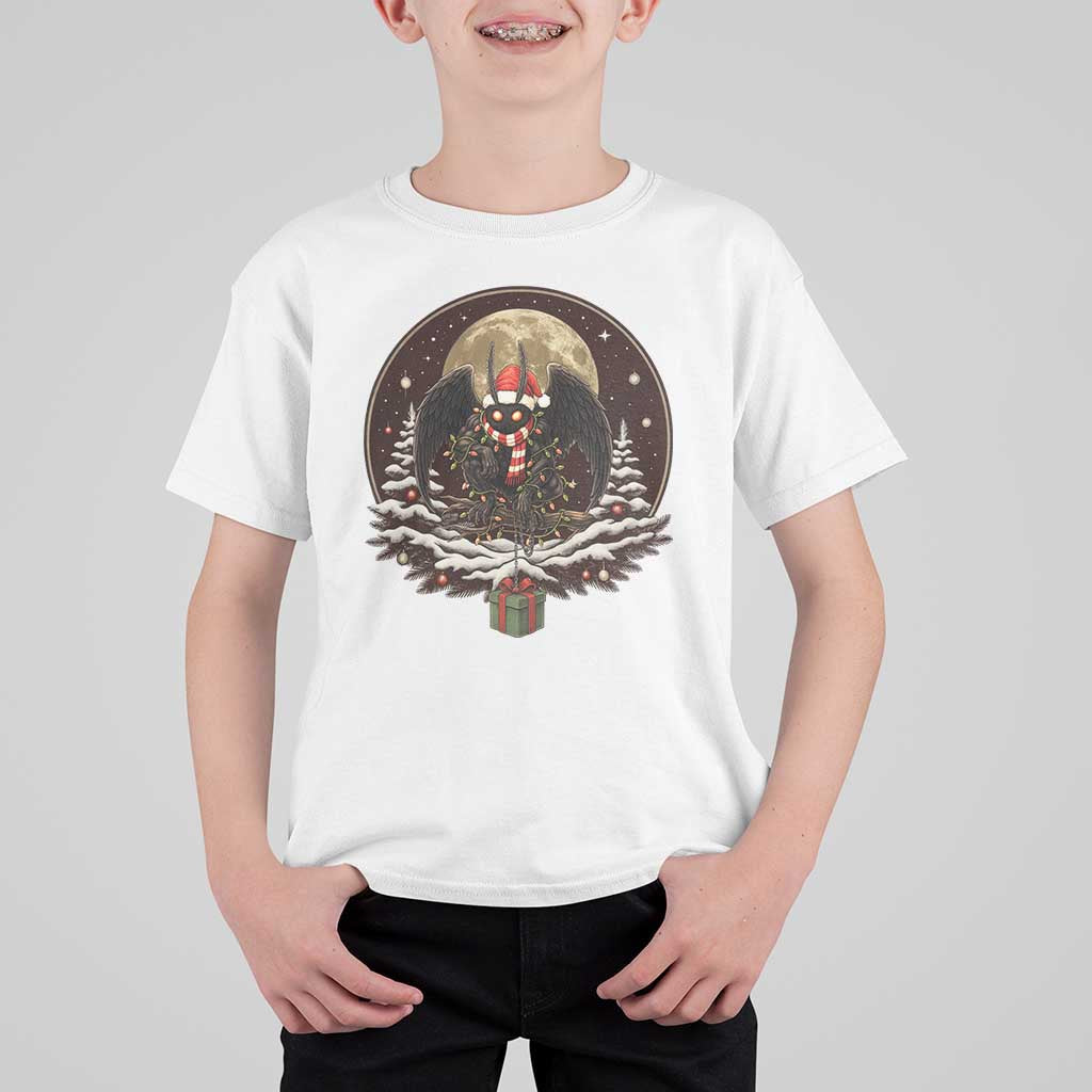 Mothman In Christmas Night T Shirt For Kid Funny Cryptid Gift - Wonder Print Shop